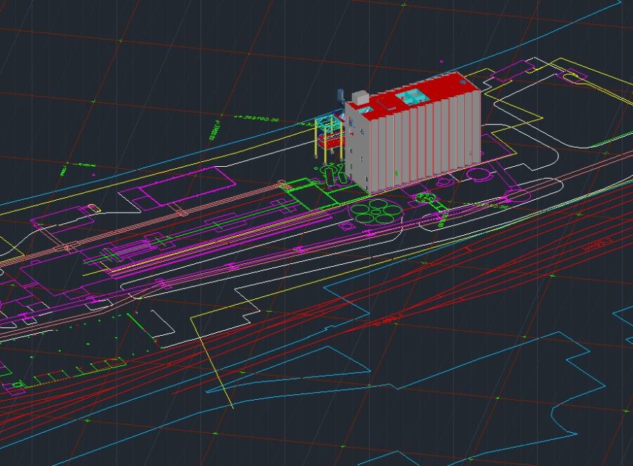 Werksübersicht inkl. 3D-Modellierung, Zementwerk